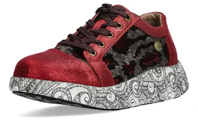 Produktbild von Laura Vita Damen Sneaker mit Pailletten Glitzer und Ornament Muster Nikito 69, G