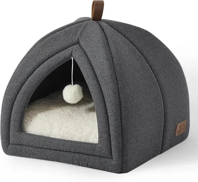 Productafbeelding van Kattenmand holbed voor katten - kattentent met uitneembaar wasbaar kussen - 40 x 40 cm