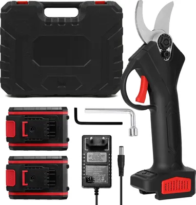 Produktbild von Elektrische Gartenschere Hancaner 21V Hand Akku Elektro Astschere mit Tragetasche Wiederaufladbare 1200-mAh-Lithiumbatterie und Ladegerät Angetriebene Astschere Gartenschere 30 mm Schnittdurchmesser