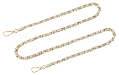 Schulterriemen für Handtasche, 120 cm, beige/gold, PU/Eisen