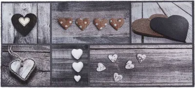 Produktbild von MD Entree Universal | Teppichläufer - Wohnzimmerteppich - Eingangsmatte,Größe:67x150 cm;Motiv:hearts
