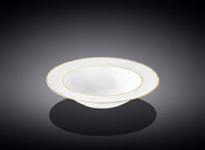 Produktbild von Wilmax Tiefer Teller 22,5 cm Weiß Porzellan mit Goldrand WL-880102303/A
