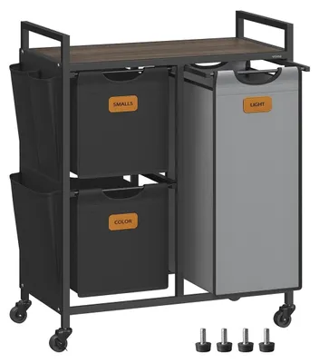 Produktbild von Wäschekorb mit 3 Fächern – Wäschesortierer – Oxford-Stoff – 68,6 x 33 x 80,5 cm