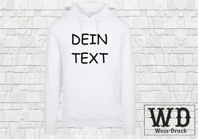 Produktbild von Wessdruck Herren Hoodie zum selber gestalten Weiß S - 5XL