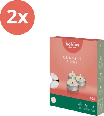 Zdjęcie produktu dla Bolsius - Tealighty - 40 sztuk w opakowaniu - Box - Value pack - 80 sztuk - 2 opakowania