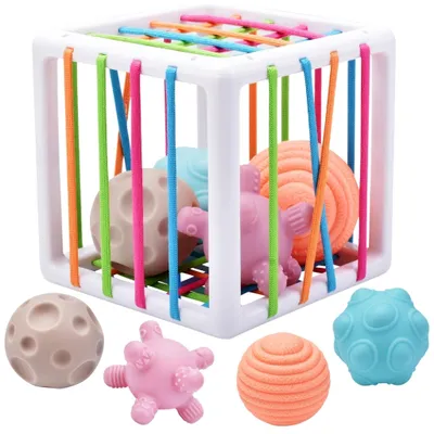 Produktbild von WOOPIE BABY Flexibler Sensorik-Würfel mit Sortierfunktion für Kinder – Verrückte Formen, 5-teilig