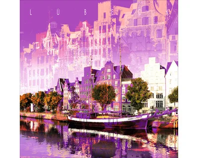 Produktbild von Glasbild Lübeck Trave Panorama I 50x50 cm
