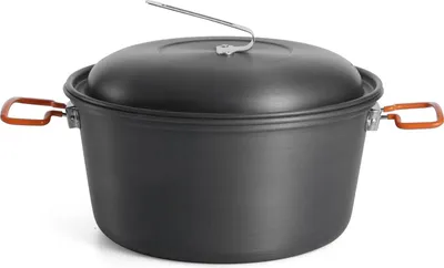 Obrázok produktu pre Kempingový hrniec Alumina Suspending Pot s vekom Ultralight Stockpot s dvoma skladacími rukoväťami Prenosný outdoorový riad pre 2-3 osoby