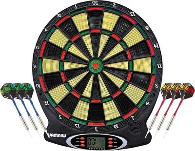 Produktbild von Famanu Elektronisches Dartboard mit Softtip-Darts und 2 LCD-Displays - 18 Spiele