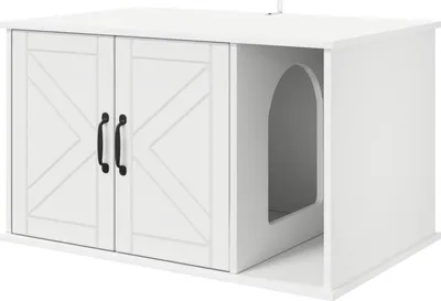 Image de Maison pour chat Blanc 85 x 55 x 50 cm Bois d'ingénierie