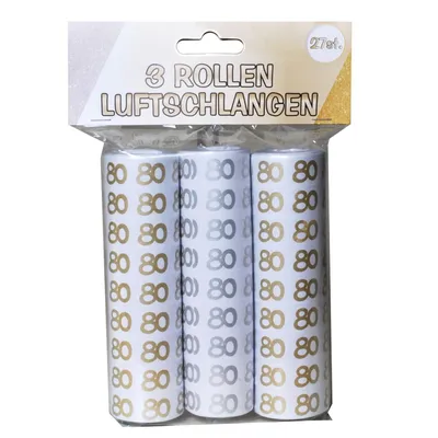 Produktbild von Udo Schmidt 11240 - Luftschlangen 80 , 3 Rollen- zum 80. Geburtstag