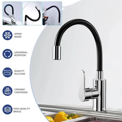 Produktbild von Wasserhahn Küche Flexible Küchenarmatur Mischbatterie Edelstahl Spültischarmatur