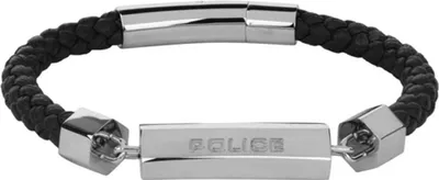 Productafbeelding van Herrencharmband, politie, leer, 19 cm