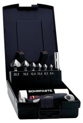 Immagine prodotto di Exact 1605649 Countersink set 8-piece 6.3 mm, 8.3 mm, 10.4 mm, 12.4 mm, 16.5 mm, 20.5 mm HSS 1/4 (6.3 mm) 1 Set