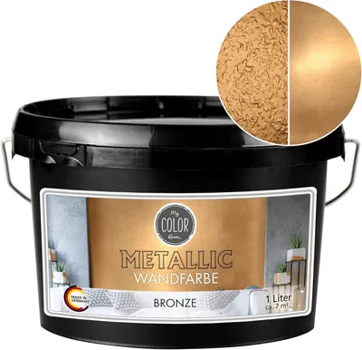 Produktbild von Viva Decor My Color Room Metallic Wandfarbe Bronze 1 l, Effektfarbe für Wände & Decken innen, wasserbasiert, hochdeckend & abriebfest