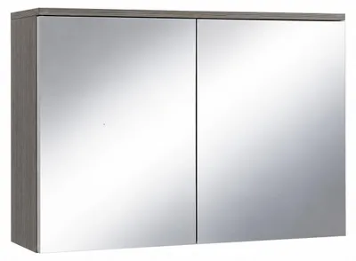 Image de Meuble a miroir Toledo 80 x 60 cm Chene Gris - Miroir armoire miroir salle de bains verre armoire de rangement