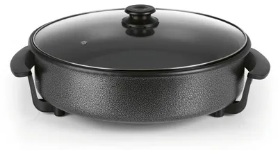 Image de Plaque de cuisson électrique multifonctionnelle de 40 cm, avec revêtement antiadhésif et couvercle en verre