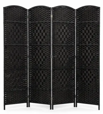 Zdjęcie produktu dla IvoQ Parawan Czarny – Przegroda pokojowa – 4 panele – 170 x 160 cm, Obraz wygenerowany przez AI
