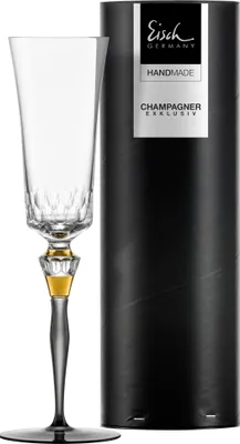 Produktbild von Eisch Vorteilset 2 Stück Champagnerglas 596/71 grau in Geschenkröhre CHAMPAGNER EXKLUSIV 47759671 und Geschenk + Spende