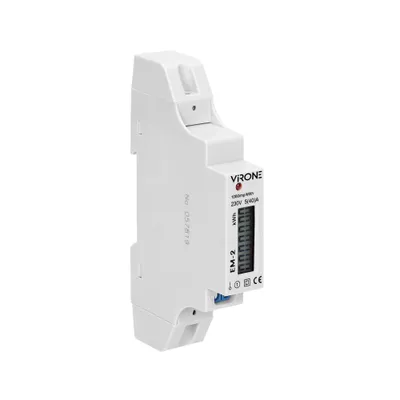 Obrázok produktu pre 1-fázový indikátor spotreby elektrickej energie, 40A, impulzný výstup, 1 modul, DIN TH-35mm