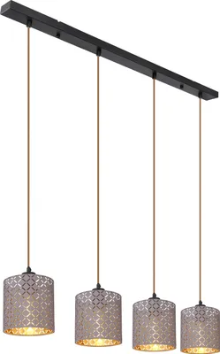 Produktbild von Globo Lighting Hängeleuchte Metall schwarz matt, 4x E27
