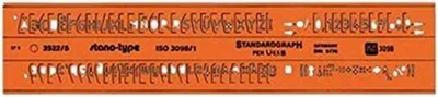 Produktbild von Standardgraph Schriftschablone stano-type Typ B gerade, Mittelschrift 2,5 mm