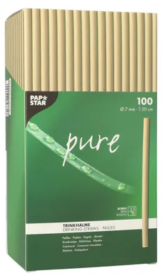 Image de Paille en roseau "pure" PAPSTAR 200 mm naturel 100 pièces