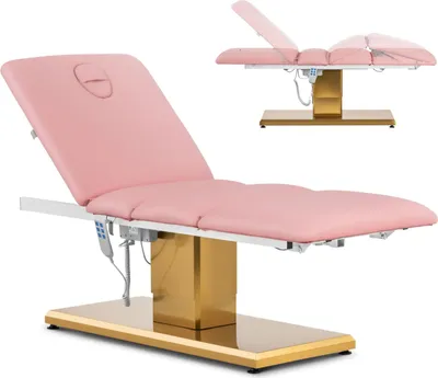 Zdjęcie produktu dla Fotel kosmetyczny do masażu tatuażu SPA 150 kg VITERBO - różowo złoty