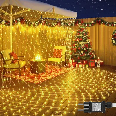 Lichtsnoer 3x2 m, 200 LEDs, warmweiß, IP44, Timer, 8 Modi