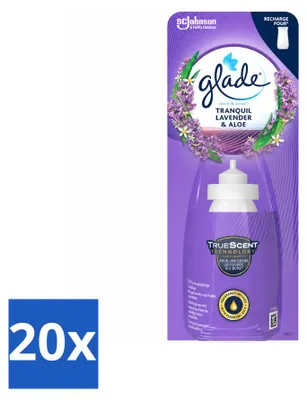 Immagine prodotto di 20 ricariche per diffusore Glade Sense & Spray - Lavanda e Aloe - 18 ml - Confezione - 20 pezzi