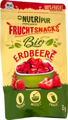 Produktbild von Nutripur Fruchtsnacks gefriergetrocknete Erdbeerscheiben 25g -