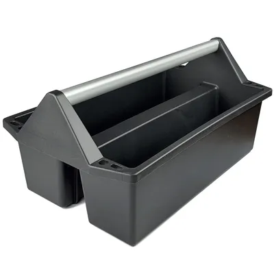 Obrázok produktu pre Nosič náradia Plastový otvorený box na náradie Rukoväť nosiča náradia Hliníková prázdna Záhrada 495 x 295 x 235 mm čierna