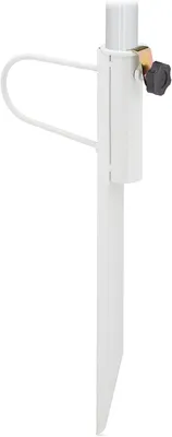 Image de Ancre pour parasol - Adaptée aux poteaux jusqu'à 32 mm - Jardin - Camping - Plage - Support de parasol en métal - Acier - Blanc