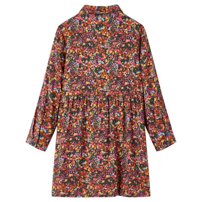 Image de vidaXL Robe à manches longues pour enfants Multicolore 140