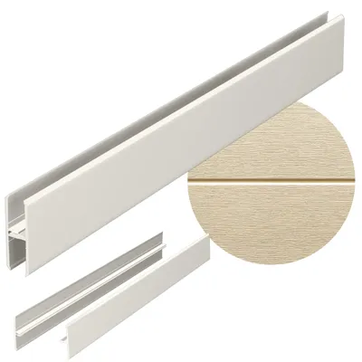 Produktbild von VOX Kerrafront 2-teiliges Verbindungsprofil 3m - 1 Stück - Fassaden Mittelprofil Beige - UV-beständig, Wasserfest & Montagefreundlich - Kerracore