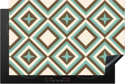 Produktbild von KitchenYeah© Herdabdeckplatte 50er Jahre - Stern - Design , 81x52cm, Küche Deko, Glaskeramikkochfeld Herdabdeckung, Abdeckplatte fùr Kochfeld