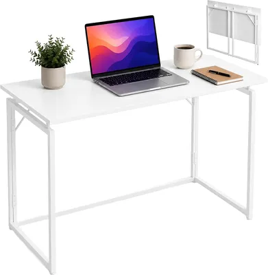 Produktbild von Schreibtisch – 74 x 100 x 50 cm – Klappbar – Platzsparend – Weiß