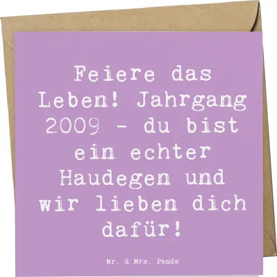 Produktbild von Mr. & Mrs. Panda Grußkarte Spruch 2009 Geburtstag - Lavendeltraum - Geschenk, Feier, faltkarte, Mut und Abenteuer, Glückwunschkarte, anlasskarte, Klappkarte, Alter