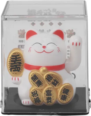 Image de Chat porte-bonheur à énergie solaire, 5,1 cm, mini, mignon, clin d'œil, richesse, invitant, pour la maison, la voiture, la décoration, blanc
