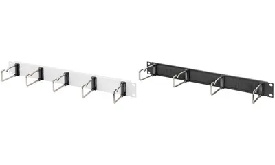 Image de DIGITUS DN-97667 DIGITUS Panneau de rangement 19", 1U, 5 étriers de guidage de câbles, noir