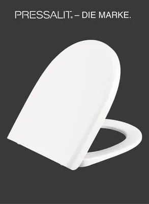 Produktbild von Pressalit 776000-DA8999, Runde, Weicher Toilettensitz, Weiß, Duroplast, 352 mm, 431 mm
