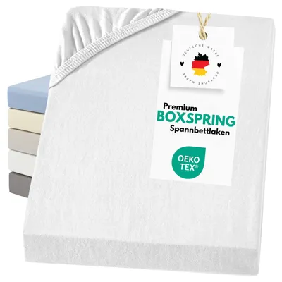 Produktbild von Jersey Bettlaken Boxspring / Wasserbett aus 100% Baumwolle Weiß 140-160 x 200 cm