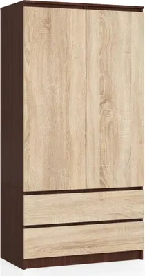 Image de Armoire à tiroirs 90 cm LOTA - wengé / chêne sonoma