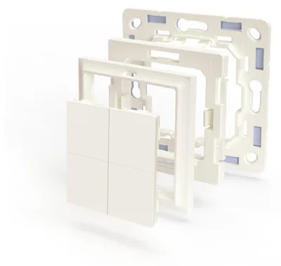 Productafbeelding van Adapter voor Gira & Merten, geschikt voor de Blu Wall schakelaar, 4-voudige wandbediening (ivoor)