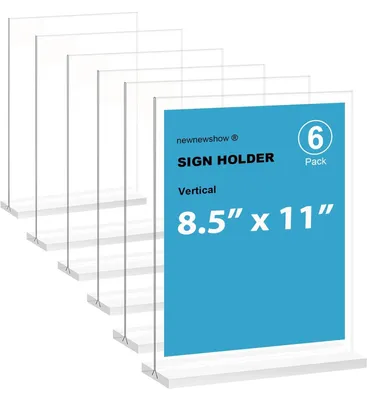 Acryl-Tekenhouder 6er-Set, 20,5x28,5 cm, doppelseitig, T-Form
