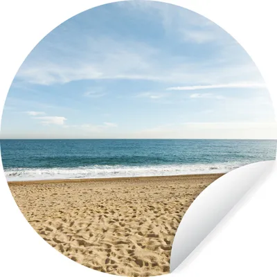 Produktbild von MuchoWow® Runde Wandtattoo - Wandsticker Tapete Aufkleber Strand - Sand - Meer Ø 80 cm Selbstklebend und Repositionierbar - Wandaufkleber - Kreis - Mauerkreis - Wand Bilder - Wandsticker - Wohnzimmer Dekoration - Dekoration für die Wände - Aluminium - Babyzimmer