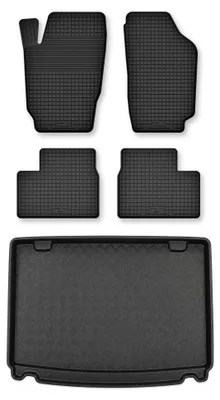 Zdjęcie produktu dla Dywaniki gumowe + mata bagażnika do Peugeot 206 2002-2010 (kombi) – czarne, dobierane – Wielganizator Semi-Universal
