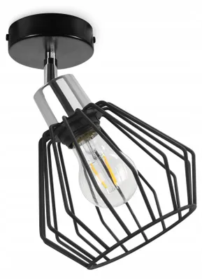 Obrázek produktu pro Stropní a nástěnná lampa, kovová, drátěný stínidlo, LED, moderní průmyslový styl