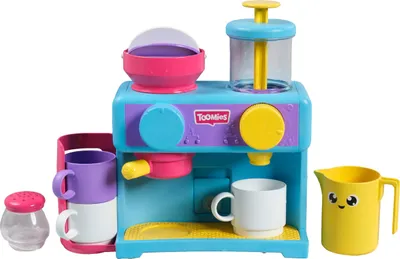 Produktbild von Tomy Toomies Bade-Barista – Wandmontiertes Baby-Badespielzeug als Café & Schaumbad-Spielküche für Kleinkinder – Küchen-Set: 3 Tassen, 1 Krug, 1 Shaker – ab 18 Monaten für Mädchen & Jungen