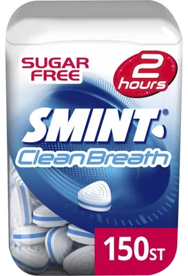 Produktbild von Smint Clean Breath Pfefferminzbonbons 105g – Zuckerfrei, Frischer Atem, Praktische Dose